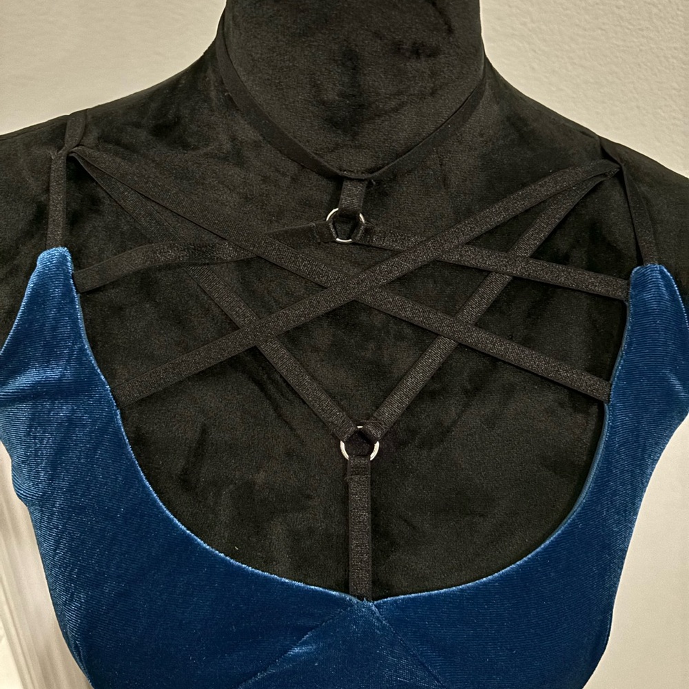 2 for $15 Blue Velvet Strappy Women Top